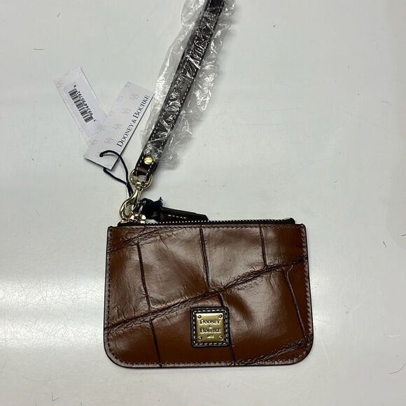Dooney & Bourke Croco Cognac Wristlet- Mini Bag- NEW - Picture 1 of 11